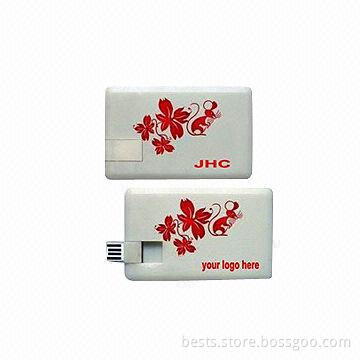 Credit Card-shaped USB Flash Drive with Good-quality Chips, Various Capacities are Available